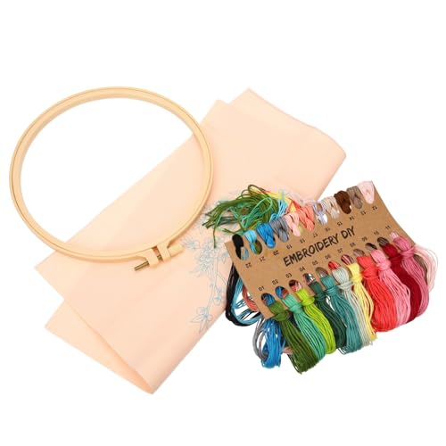 EXCEART 1 Satz Kreuzstich-starter-kit Nadel- Und Fadenset Nähsets Stickerei Anfänger-kits Nähmaterial Stickübungszubehör Bastelset Für Kinder Stickerei-diy-kit Handstickset Baumwolle von EXCEART