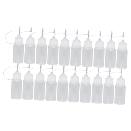 EXCEART 1 Satz Leere Leimflasche Mit Langem Nadelrohr Applikatorflasche Mit Präzisionsspitze Squeeze-flaschen Für Kleber Leimspender Squeeze-flaschen Für Farbe Weiß Rostfreier Stahl 30st von EXCEART