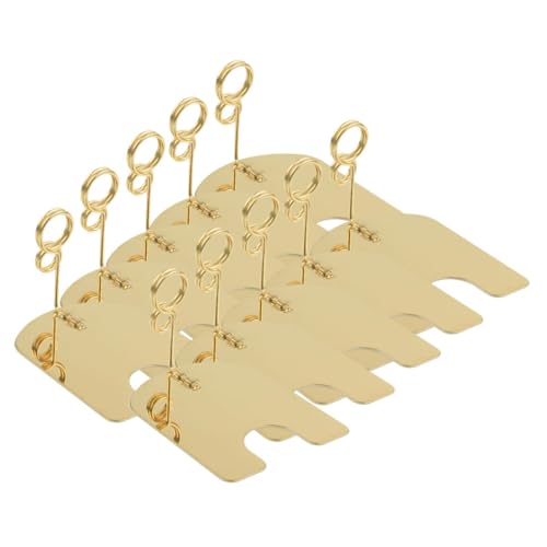 EXCEART 1 Satz Preisschildhalter Kartentisch Stecker Speichern Anzeigekarte Aus Papier Büro Dekoration Office Decoration Desktop -ornamente Fotoclips Mit Stabiler Basis Eisen Golden 10st von EXCEART