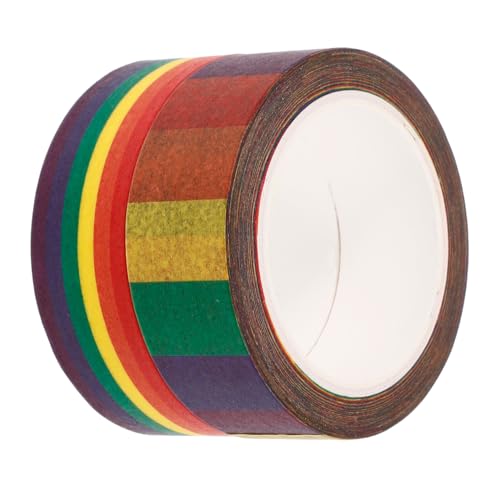 EXCEART 1 Satz Regenbogenband Geschenkverpackung Papier Klebeband Bastelmaterial Mehrzweck-washi-tape Klebeband Für Scrapbooking Tagebuchband Kawaii Washi-klebeband Diy Klebeband 2 Rollen von EXCEART