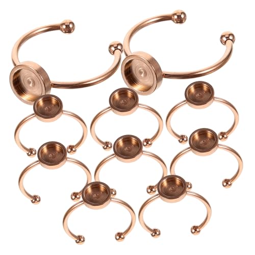 EXCEART 1 Satz Ringschale Basis Für Ring Ringbasis Verstellbare Ringrohlinge Lünette Edelstahlring Hochzeitsdirndl Basis Des Fingerrings Ringherstellung Rostfreier Stahl Rose Gold 10 Stück von EXCEART