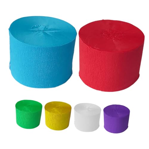 EXCEART 1 Satz Rolle Aus Krepppapier Papierband Bastelkrepppapier Gerolltes Krepppapier Partydekorationen Luftschlangen-geburtstagsdekorationen Zarte Party-streamer Krepp-papier 6 Rollen von EXCEART