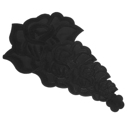 EXCEART 1 Satz Rosenaufnäher Zum Aufbügeln Schwarzer Patch Flicken Für Kleidung Flicken Aufnähen Rosenflecken Rosenblumenfleck Aufnäher Für Kleidung Blumen-stoff-patch Baumwolle Black 5st von EXCEART