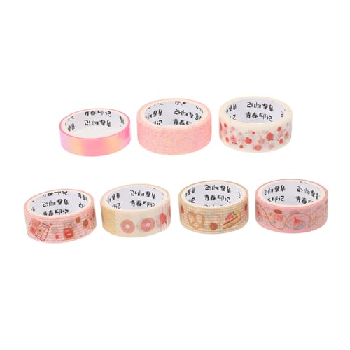 EXCEART 1 Satz Washi-tape Washi Klebeband Diy-dekoration Bastelbedarf Washi-dekorband Dekorationstape Bastelband Planerband Klebeband Für Scrapbooking Druckband Japanisches Papier 7 Rollen von EXCEART