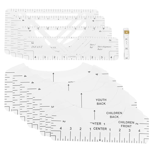 EXCEART 1 Satz Werkzeug zur Kragenkalibrierung Pentagramm-Zubehör Taschenhemd Rundhals-Shirt tragbare Flasche Bausatz Leitfaden für T-Shirt-Vinyl T-Shirt-Lineal vorne und hinten PVC Weiß von EXCEART