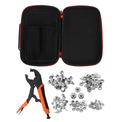 EXCEART 1 Satz Werkzeugkasten Knopfzange Werkzeugset Reparatur- und DIY-Set Schwerlast-Druckknöpfe Snap-Werkzeugsatz entlüften Die Block Canvas-Snap-Kit-Tool Schnapppresse Metall Orange von EXCEART