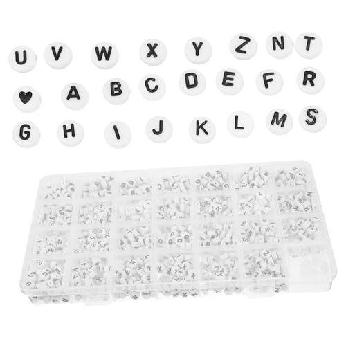 EXCEART 1 Schachtel Acryl-Alphabet-Perlen Halskette-Kit Schmuckset Buchstabenanhänger für die Schmuckherstellung Rocailles alphabet beads bastelkasten zarte Armbandperlen DIY liefert von EXCEART