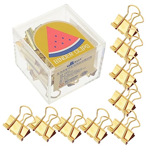 EXCEART 1 Schachtel Elliot-ordner Schulmappenclips Heftklammern Für Papier Office-datei-clips Heftklammern Büroklammern Mini-ordner Entzückende Bindeklammern Binderclip Metall Golden von EXCEART