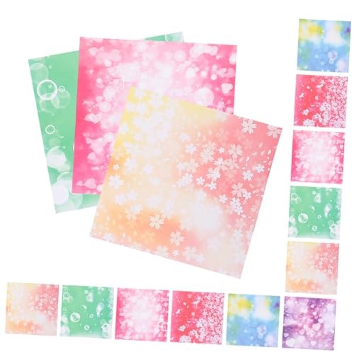 EXCEART 1 Set 100 Stück Origami Origami Papier Doppelseitiges Buntes Origami Papier Farbiges Seidenpapier Glitzerpapier Schönes Origami Papier Origami Papier 6 X 6 Quadratisches von EXCEART