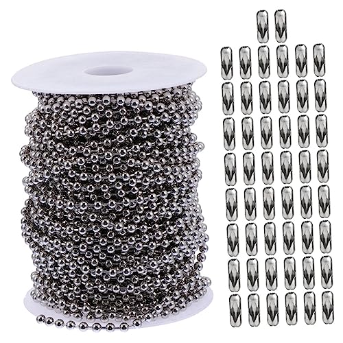 EXCEART 1 Set Edelstahl Perlenkette Für DIY Schmuck 20 Meter Lange Kugelkette Mit Verschlüssen Ideal Für Halsketten Und Armbänder Langlebig Und Vielseitig Einsetzbar von EXCEART