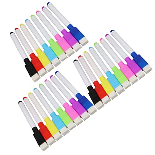 EXCEART 1 Set Mit 24 Magnetischen Markierungsstiften Whiteboard Marker Trocken Abwischbar Magnet Löschbarer Markierungsstift Radiergummi Trocken Abwischbarer Radiergummi Löschbare von EXCEART