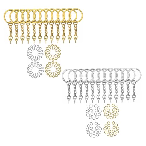 EXCEART 1 Set Schlüsselanhänger Zubehör Verschlüsse Schmuckzubehör Kettenzange Offene Biegeringe DIY Schlüsselanhänger Creolen Gold DIY Puppen Schlüsselanhänger DIY von EXCEART