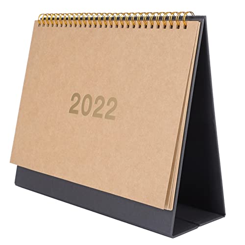 EXCEART 1 Stück 2022 Kalender 2022 Für Staffelei Kreativer Kalender Monatlicher Tischkalender Trendiges Desktop-flip-kalender Desktop-standkalender Liste Brown Papier von EXCEART