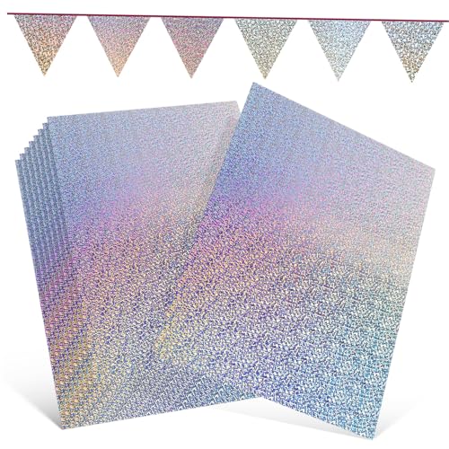 EXCEART 10 Blätter bunte Papiere Karton zum Basteln Papier zum Basteln Holographisches Kartonpapier Basteln mit Glitzerpapier farbiger Karton Scrapbook-Papier Papierstau von EXCEART