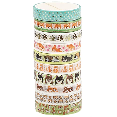 EXCEART 10 Rollen Heißpräge-washi-tape Washi Band Handwerk Washi Aufkleber Washi-tape Für Hunde Japanisches Washi-tape Planer Abdeckband Washi-klebeband Tier Papier Selbstgemacht von EXCEART