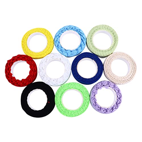 EXCEART 10 Rollen Spitze Klebeband Washi-Klebeband Dekor Weihnachtsspitzenband Spitzenklebeband-Aufkleber Schleife geldumschläge umschlag hohles Spitzenband klebriges Handwerk Baumwolle von EXCEART