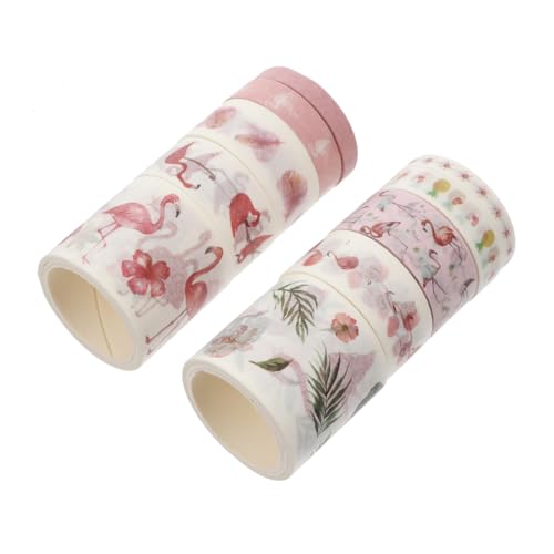 EXCEART 10 Rollen Washi-Taschenband Washi-Klebeband Washi-Tape für Kinder Bastelband sticker weihnachten aufkleber weihnachten Scrapbook-Aufkleber für Kinder Geschenkaufkleber Papier Rosa von EXCEART