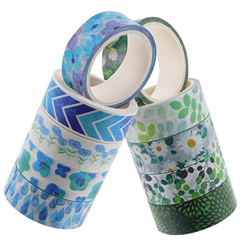 EXCEART 10 Rollen Washi-taschenband Multi Goldband Streifen Punkt Künstlich Papier Klebeband Spender Sukkulenten Dekorativer Klebebandstift Verschieden Bastelbedarf Japanisches Papier von EXCEART