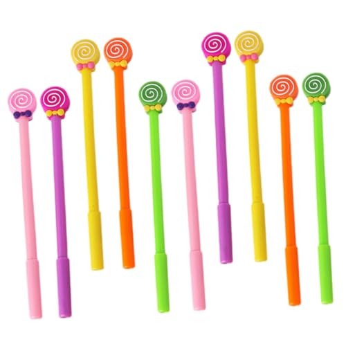 EXCEART 10st Tragbarer Geschenke Lustiger Stift Kreativer Tintenstift Füller Cartoon-kugelschreiber Schwarzer Gelstift Schreibstifte in Cartoon-form Lollipop-stift Schüttgut Büro Plastik von EXCEART