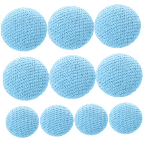 EXCEART 10 Stück Stoffknopf Gemischte Nähknöpfe Heimwerken Weißer Button-down Maschine Scrapbooking-bastelknöpfe Knöpfe Nähen Gänseblümchenknöpfe Druckknopf Eingewickelt Blue von EXCEART