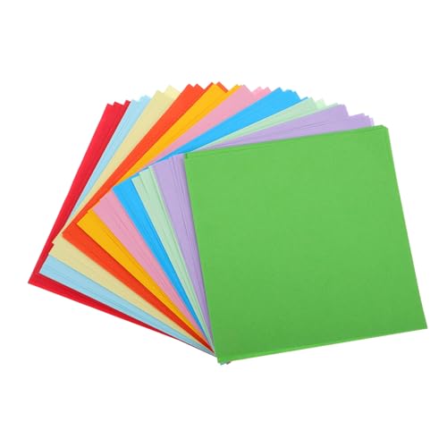 EXCEART 100 Blatt Farbiges Papier Handgeschöpfter Karton Quadratisches Origami Papier Konstruktionspapier Verschiedene Farben DIY Farbkarton Blankopapier Schulbedarf Kartonpapier von EXCEART