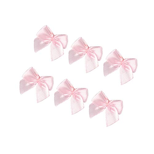 EXCEART 100 Stück Mini-Satinschleifen Blumen Nähen Applikationen Scrapbooking Verzierung für DIY Handwerk Hochzeit Geschenk Haarspange Schleife Dekoration 2. 2 x 2 cm Rosa von EXCEART