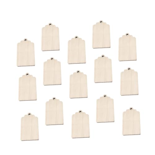 EXCEART 100St Geschenkanhänger aus Holz Etiketten Kraftanhänger Dekor Geschenkanhänger mit Schnur leere Tags Party-Geschenkanhänger hölzerne Tags Bambus Yellow von EXCEART