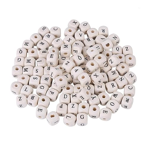 EXCEART 100St Halskette aus Holzperlen alphabet beads wohnungsdeko handwerkskunst wohnraumdeko bastelzeug Armband aus Holzperlen Zubehör zur Schmuckherstellung Bambus von EXCEART