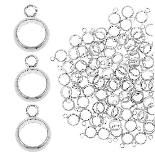 EXCEART 100St Positionierungsperlen aus Edelstahl Schlüsselbänder Haken Kette edelstahlringe edelstahlkügelchen Perlen zur Herstellung von Armbändern Armbänder Ring Zwischenperlen Silver von EXCEART