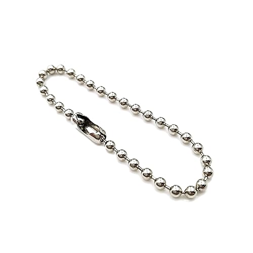 EXCEART 100St keychain tag schlüsselanhänger Draht Schlüsselanhängerringe Gürtel Bausatz pendant necklace beschriftungsetiketten verstellbare Metallperlenkette aus Stahl Kugelkette Silver von EXCEART