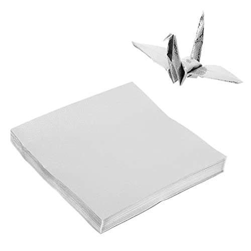 EXCEART 100st Einseitiges Perlmutt-origami Studenten-diy-versorgung Silver Papier von EXCEART