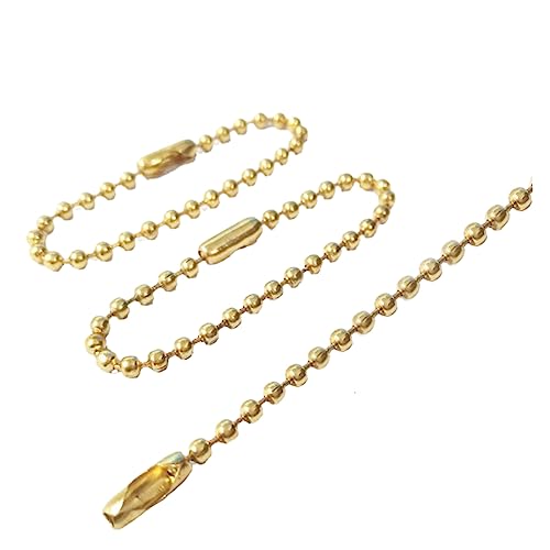 EXCEART 100st Langer Perlenverschluss Perlenketten Schlüsselanhänger Kabel Magnetverschluss Aus Sterlingsilber Verbinder Ringe Bausatz Anschlüsse Stahlkette Kugelkette Golden von EXCEART