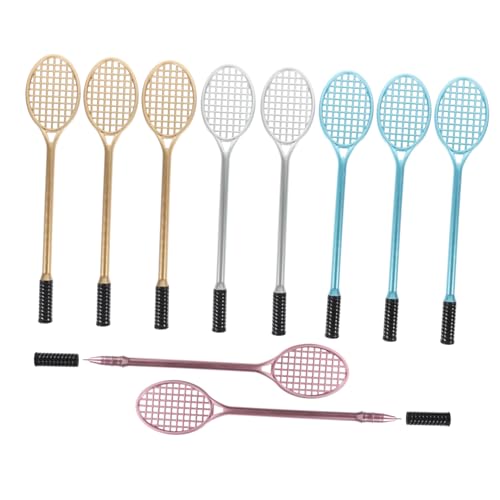 EXCEART 10St Badmintonschläger-Gelstift Gelstift für Kinder Tennis Federballschläger Stift Kugelschreiber mit Federballschläger Design studentisches Briefpapier Feder für Badmintonschläger von EXCEART