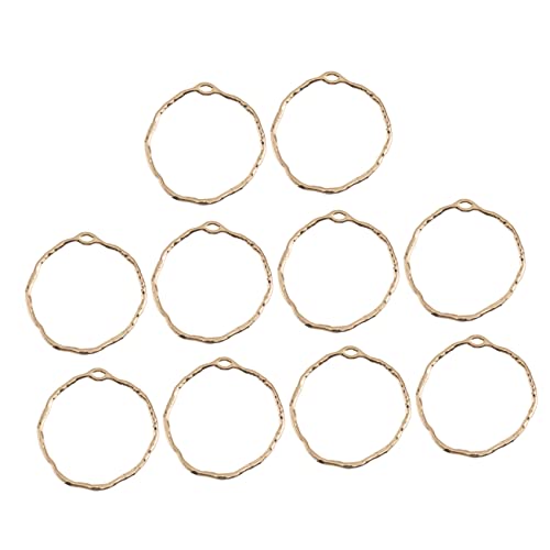 EXCEART 10St DIY-Legierungsmaterial Nagel Charms Hotfix Charme farbige Perlen perlenschmuck schmuckherstellung Schmuckdesign Ohrringe offene Lünetten Anhänger Schmuckfassungen Golden von EXCEART