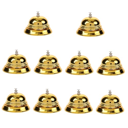 EXCEART 10St Mode-Rufglocke glöckchen gold golduhr Metallglocke Service bell Pressing bell Glocke für Klassenzimmer Einsteiger Dienstglocken klassische Dienstklingel Empfangsglocke Golden von EXCEART