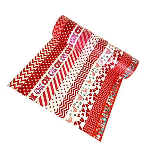 EXCEART 10St Netz Klebestreifen Klebstoff Produkt Teppichband DIY Klebeband farbiges klebeband washi-tape Scrapbooking-Klebeband Adorable Klebeband Visuell ausdrucksstarkes Klebeband rot von EXCEART