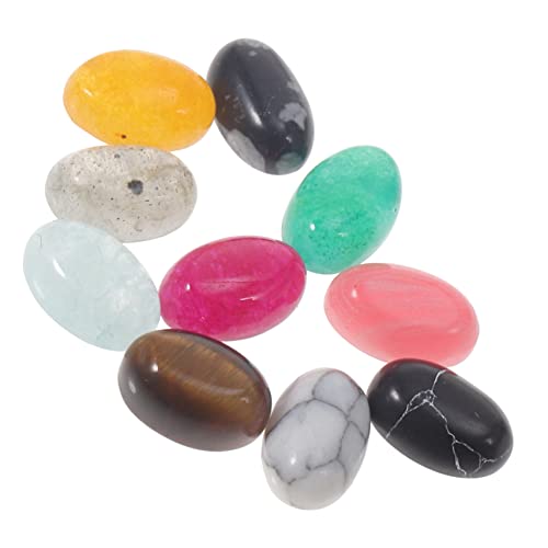 EXCEART 10St Oblate Rot Abstandsperlen Strasssteine ​​für Nägel Bastele Edelsteine Kreis auslauf outlet ziernieten glitters DIY Schmuckherstellungsmaterial Cabochons halbrunde Perlen Jade von EXCEART