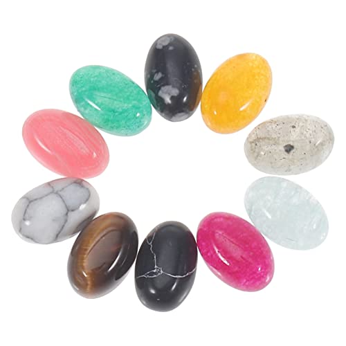 EXCEART 10St Oblate meditations flache Rückseite Flatback-Stein Perlenschmuck Perlenbesatz Cabochons Steindekoration keine -Cabochons-Perlen Nicht porös Ring Gesicht von EXCEART