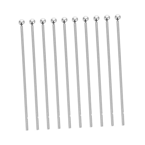 EXCEART 10St Zubehör für Ohrringmaterial Halskette DIY Headpins Silberkette runder kopf selber machen schmucksteine gems Stift für DIY-Halskettenarmband Schmuckzubehör Silber- Silver von EXCEART