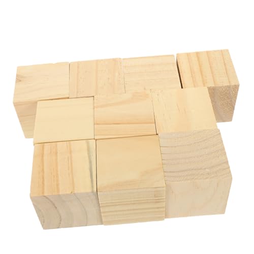 EXCEART 10St holzwürfel selber machen bastelmaterial bastel materialien slice holzbrikett squares Lindenholzblöcke Mini-Spielzeug Blockhandwerk quadratischer Holzblock Bastelwürfel Bambus von EXCEART