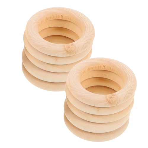 EXCEART 10st Bastelring Aus Holz Holzkreise Zum Basteln Häkelring Serviettenringe Diy-ring Holzhandwerksringe Runde Ringe Zum Basteln Diy-bastelarbeiten Schichtholzkreis Bastelringe Khaki von EXCEART