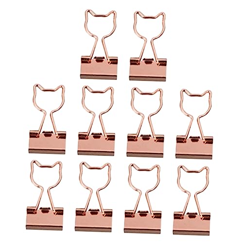 EXCEART 10st Büroordner Bindepapier Clips Stifthalter Für Den Schreibtisch Klemmbretter Befestigungselemente Büroklammern Weißes Papier Dokumentieren Pastell Textmarker Rose Gold Metall von EXCEART