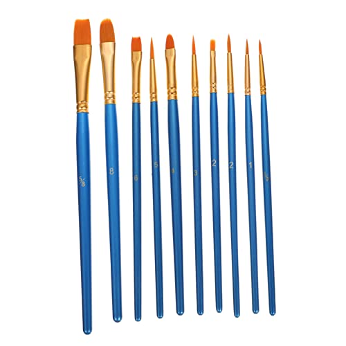 EXCEART Paintbrush 10st Ölpinsel Malen Pinselhalter Malpinsel-kit Nylon Malpinsel Spitze Pinsel Für Die Acrylmalerei Farbpinsel Aquarellpinsel Acrylpinsel Reisen Hölzern Runder Kopf Zeichenwerkzeug von EXCEART