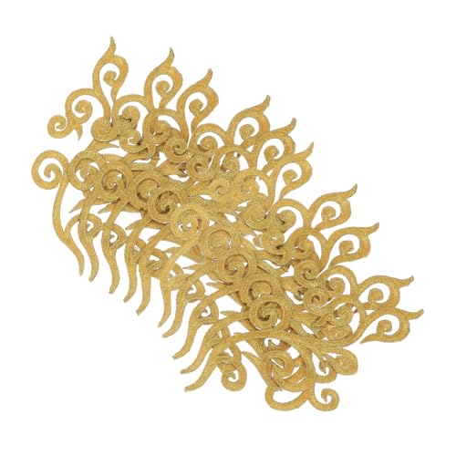 EXCEART 10st Selbstklebende Stickblume Blumenbestickte Spitze Goldgestickte Applikation Spitzenbesatz Zum Nähen Gestickte Aufnäher Mit Blumen Schmuck Spitzenband Golden Baumwolle von EXCEART