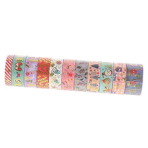 EXCEART 11 Rollen Weihnachtsband Weihnachtsaufkleber Für Kunstband Folienband Klebeband Für Scrapbooking Weihnachtsschmuck Weihnachtsetiketten Journaling-zubehör Japanisches Papier von EXCEART