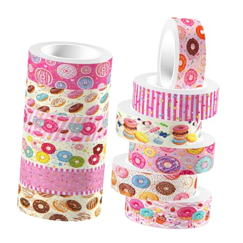 EXCEART 12 Rollen Mehrzweck-washi-klebeband, Donut-aufkleber Für Kinder, Dekoratives Klebeband, Scrapbook-klebeband Für Diy-scrapbook-klebeband, Dekoratives Klebeband von EXCEART