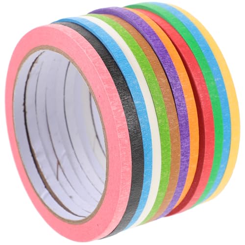 EXCEART 12 Rollen Washi Tape Zeichenbänder Kunst Farbbänder Beschreibbares Bastelband Bastel Masking Klebeband Geschenkverpackungsband Dünnes Dekoratives Klebeband Farbiges von EXCEART