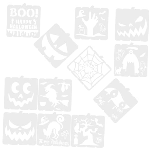 EXCEART 12 Stk Halloween-Zeichnungsvorlage Fröhliche Halloween-Schablone Kürbisschnitzschablone Hexen Schablone Keksformen Schablone Schablonen für Kürbisgesichter DIY Kürbisschnitzen Weiß von EXCEART