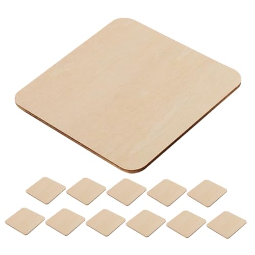 EXCEART 12 Stück quadratische Holzspäne holzplatte Holzschilder zum Basteln leere Quadrate Basteln für Erwachsene unvollendete quadratische Holzuntersetzer Handwerk Holz Buchsbaum von EXCEART