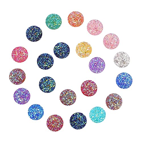 EXCEART 12MM DIY Schmuckherstellung Zubehör Resin Cabochons Gemischte Farben Runde Flachrücken Cabochons Für Basteln Und Dekoration von EXCEART